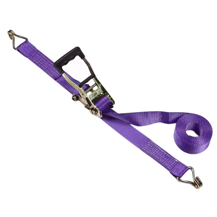 Sangle à cliquet avec poignée en caoutchouc violet, 38 mm, 3T