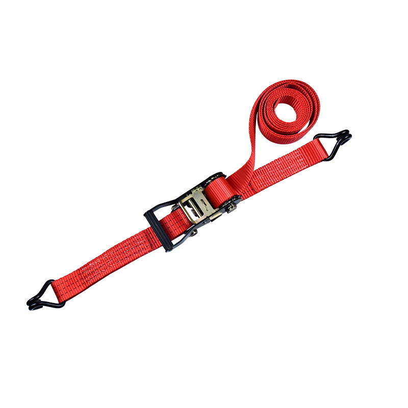 Sangle de boucle à cliquet d'arrimage de cargaison en polyester rouge 38 mm 3T