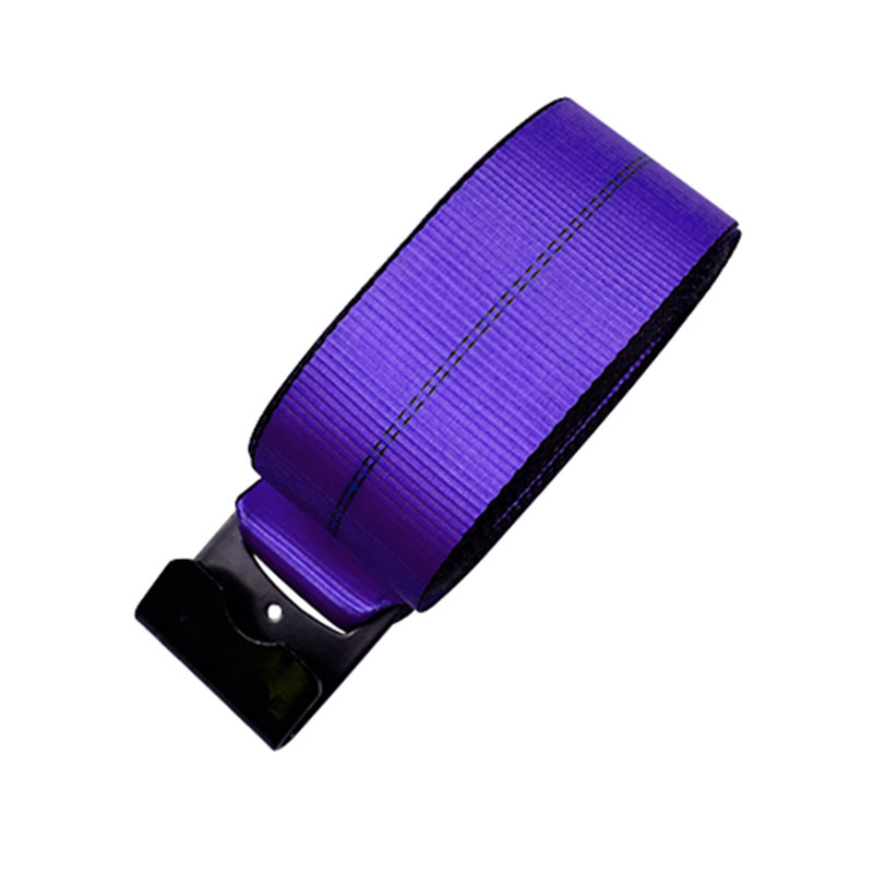 Sangle de treuil de chargement violette de 4 po x 27 pi avec crochet plat